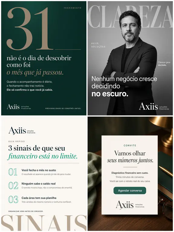 Four sample posts in a design system: deep teal with warm sand accents.
